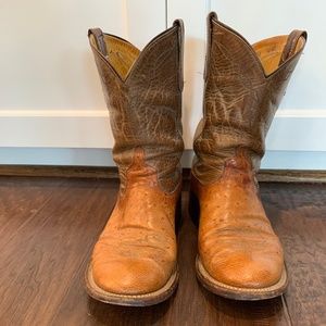 Anderson Bean Brown Exotic Leather Boots Mens Size 10